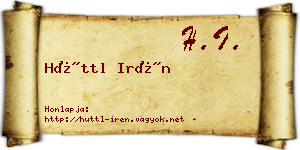 Hüttl Irén névjegykártya