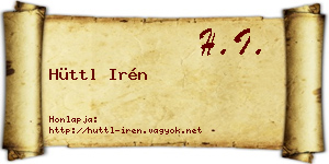 Hüttl Irén névjegykártya